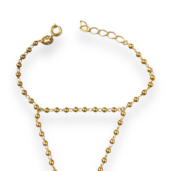 CRACCO Boho Finger Chain Bracelet gold tone sz 6-7,5 - Picture 4 of 6